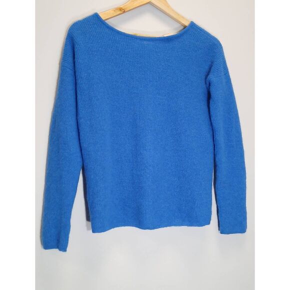 Sezane womens medium sweater kid mohair baby alpaca ocean sky blue - Picture 3 of 9
